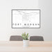 24x36 Fort Morgan Colorado Map Print Lanscape Orientation in Classic Style Behind 2 Chairs Table and Potted Plant