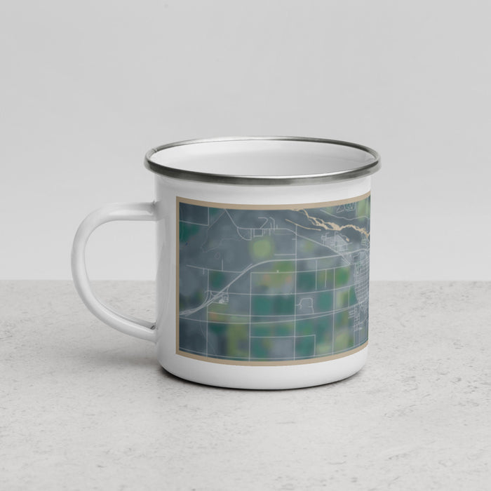 Left View Custom Fort Morgan Colorado Map Enamel Mug in Afternoon