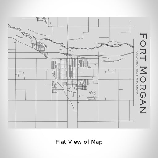 Rendered View of Fort Morgan Colorado Map Engraving on 20oz Stainless Steel Insulated Bottle with Bamboo Top