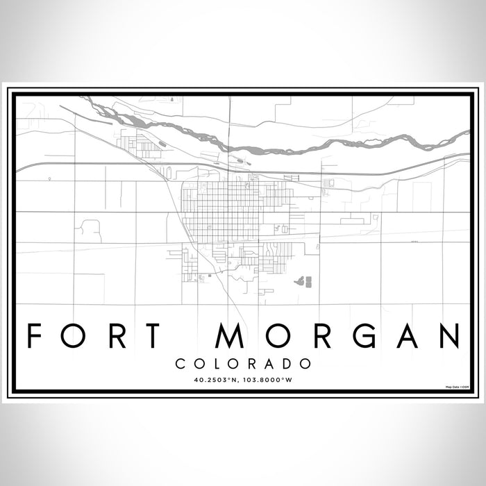 Fort Morgan Colorado Map Print Landscape Orientation in Classic Style With Shaded Background