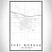 Fort Morgan Colorado Map Print Portrait Orientation in Classic Style With Shaded Background