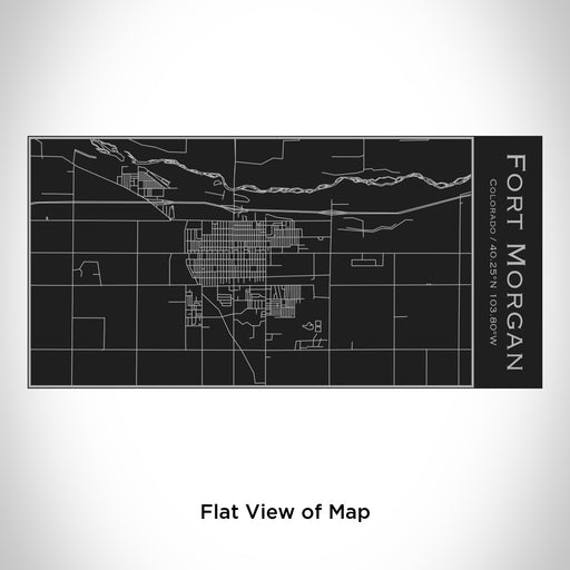Rendered View of Fort Morgan Colorado Map Engraving on 17oz Stainless Steel Insulated Cola Bottle in Black
