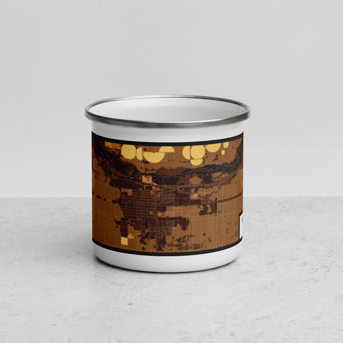 Front View Custom Fort Morgan Colorado Map Enamel Mug in Ember
