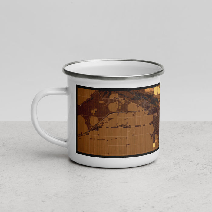 Left View Custom Fort Morgan Colorado Map Enamel Mug in Ember
