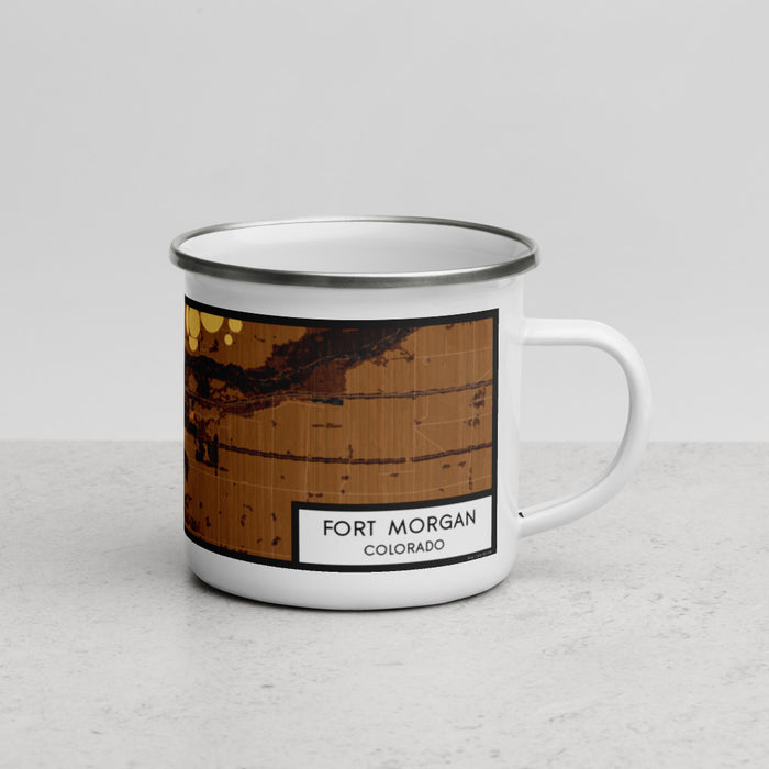 Right View Custom Fort Morgan Colorado Map Enamel Mug in Ember