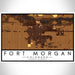 Fort Morgan Colorado Map Print Landscape Orientation in Ember Style With Shaded Background