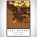 Fort Morgan Colorado Map Print Portrait Orientation in Ember Style With Shaded Background