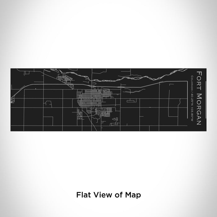 Rendered View of Fort Morgan Colorado Map Engraving on 10oz Stainless Steel Insulated Cup with Sliding Lid in Black