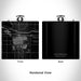 Rendered View of Fort Morgan Colorado Map Engraving on 6oz Stainless Steel Flask in Black