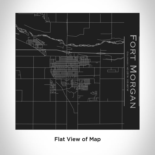 Rendered View of Fort Morgan Colorado Map Engraving on 17oz Stainless Steel Insulated Tumbler in Black