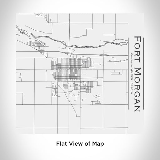 Rendered View of Fort Morgan Colorado Map Engraving on 17oz Stainless Steel Insulated Tumbler in White