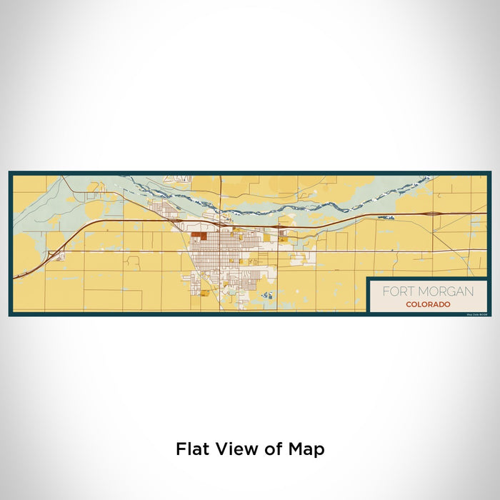 Flat View of Map Custom Fort Morgan Colorado Map Enamel Mug in Woodblock