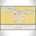 Fort Morgan Colorado Map Print Landscape Orientation in Woodblock Style With Shaded Background