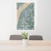 24x36 Fort Myers Florida Map Print Portrait Orientation in Afternoon Style Behind 2 Chairs Table and Potted Plant