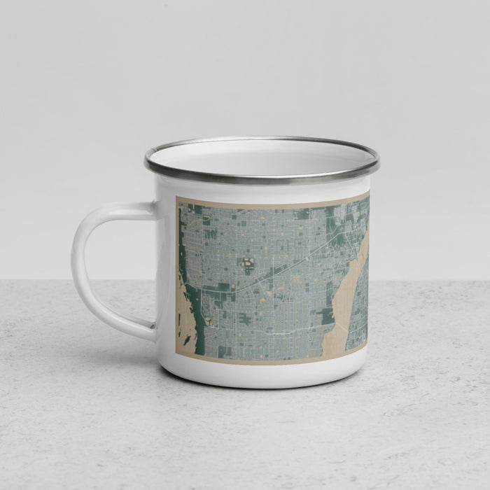 Left View Custom Fort Myers Florida Map Enamel Mug in Afternoon