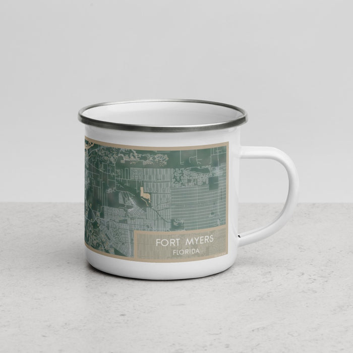 Right View Custom Fort Myers Florida Map Enamel Mug in Afternoon