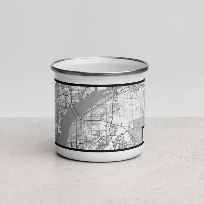 Front View Custom Fort Myers Florida Map Enamel Mug in Classic