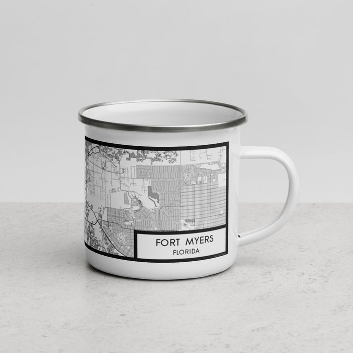 Right View Custom Fort Myers Florida Map Enamel Mug in Classic