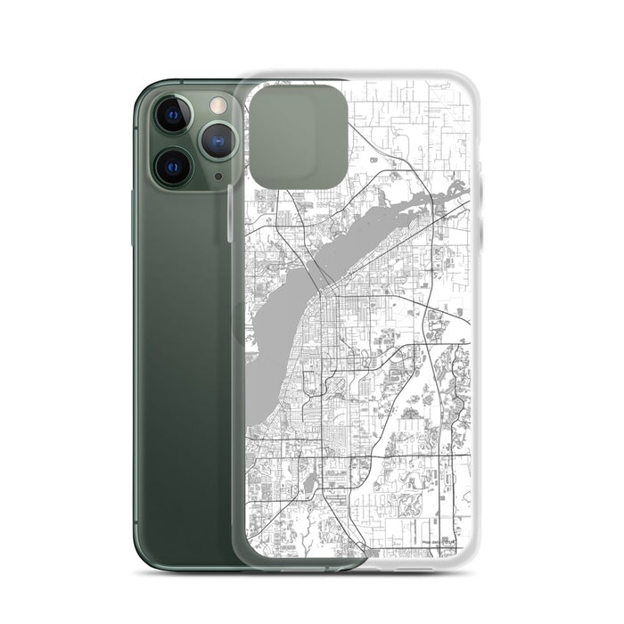 Custom Fort Myers Florida Map Phone Case in Classic on Table with Laptop and Plant