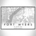 Fort Myers Florida Map Print Landscape Orientation in Classic Style With Shaded Background