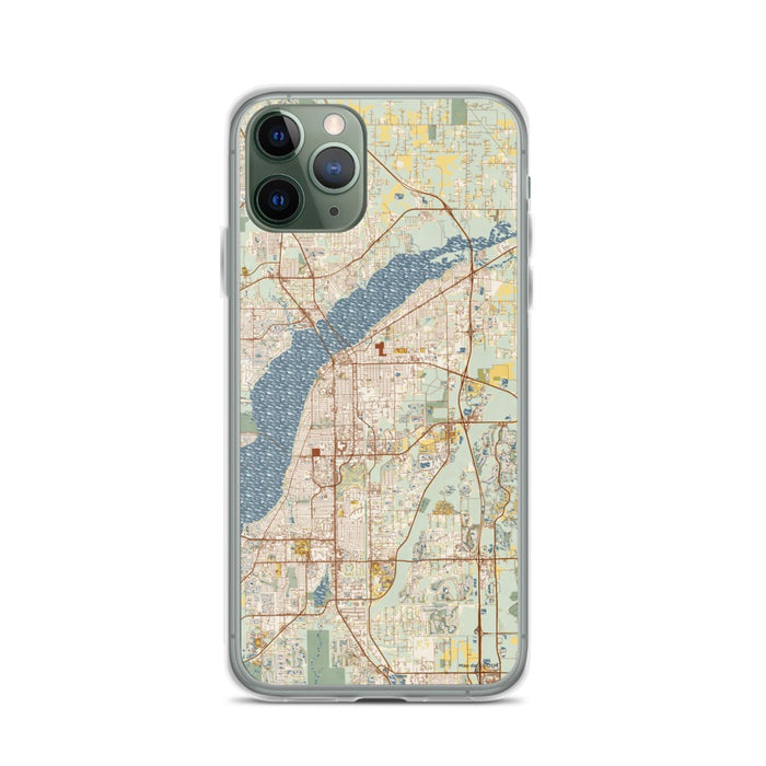 Custom Fort Myers Florida Map Phone Case in Woodblock