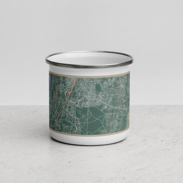Front View Custom Fort Oglethorpe Georgia Map Enamel Mug in Afternoon
