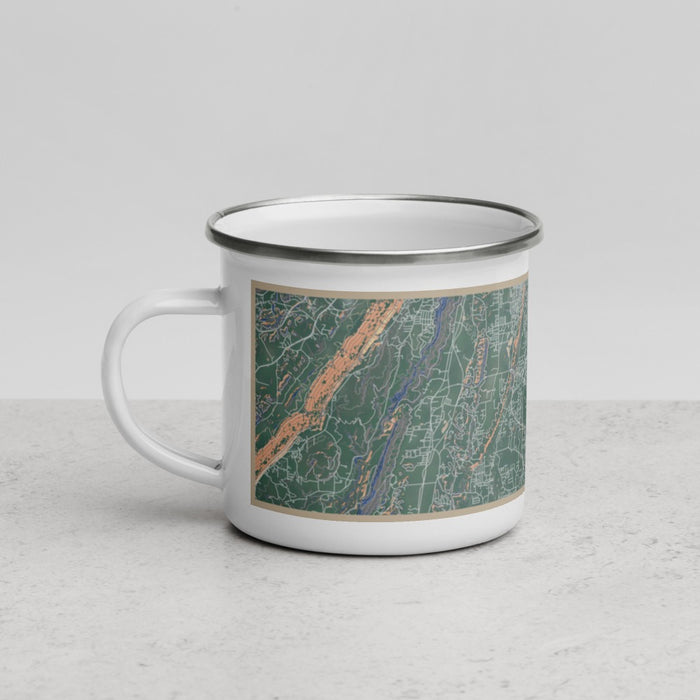 Left View Custom Fort Oglethorpe Georgia Map Enamel Mug in Afternoon