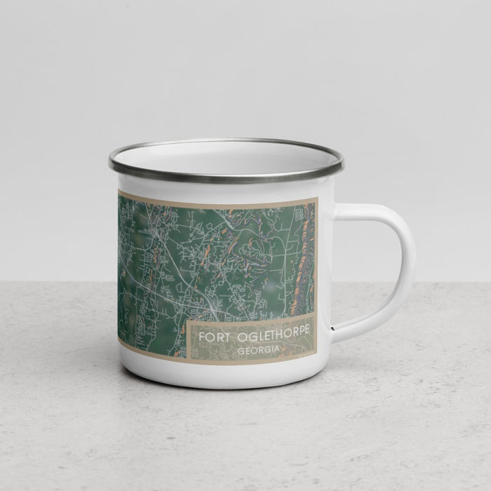 Right View Custom Fort Oglethorpe Georgia Map Enamel Mug in Afternoon