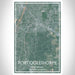Fort Oglethorpe Georgia Map Print Portrait Orientation in Afternoon Style With Shaded Background