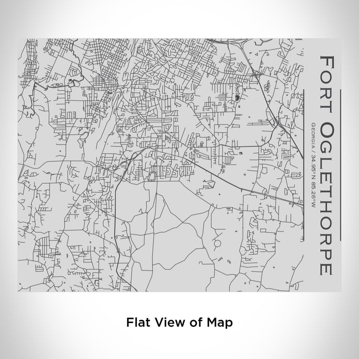 Rendered View of Fort Oglethorpe Georgia Map Engraving on 20oz Stainless Steel Insulated Bottle with Bamboo Top