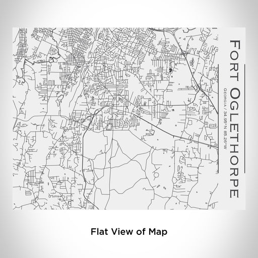 Rendered View of Fort Oglethorpe Georgia Map Engraving on 20oz Stainless Steel Insulated Bottle with Bamboo Top in White