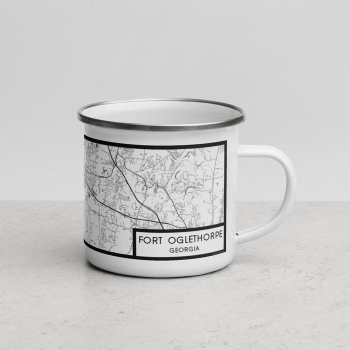 Right View Custom Fort Oglethorpe Georgia Map Enamel Mug in Classic