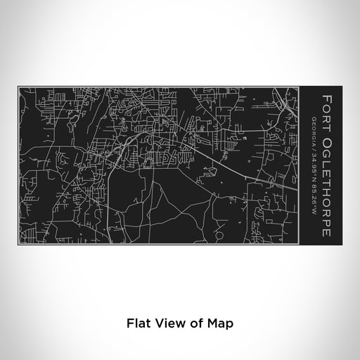 Rendered View of Fort Oglethorpe Georgia Map Engraving on 17oz Stainless Steel Insulated Cola Bottle in Black