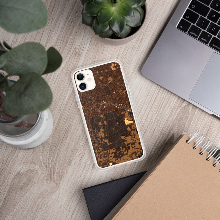 Custom Fort Oglethorpe Georgia Map Phone Case in Ember