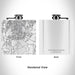 Rendered View of Fort Oglethorpe Georgia Map Engraving on 6oz Stainless Steel Flask in White