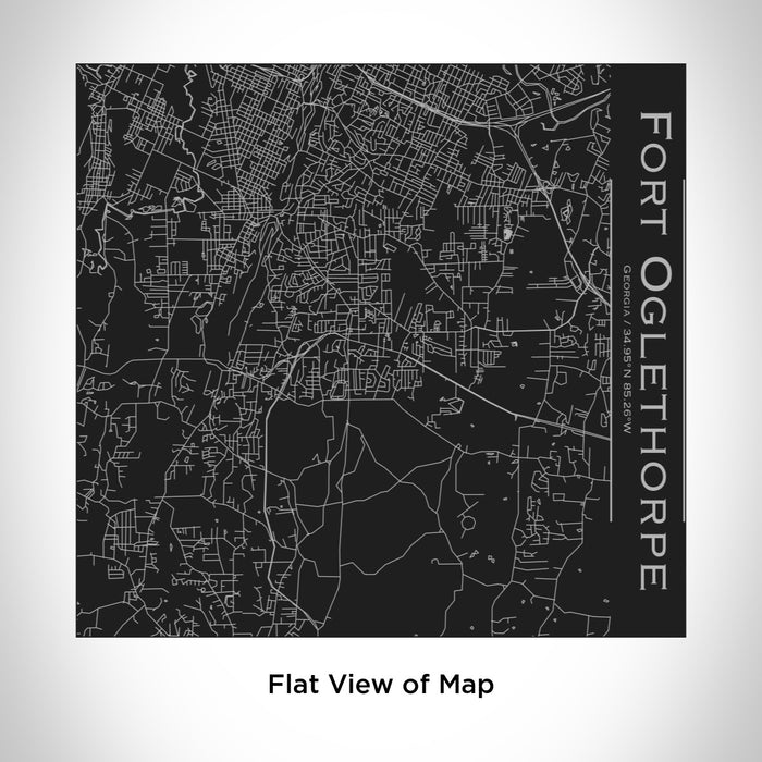 Rendered View of Fort Oglethorpe Georgia Map Engraving on 17oz Stainless Steel Insulated Tumbler in Black