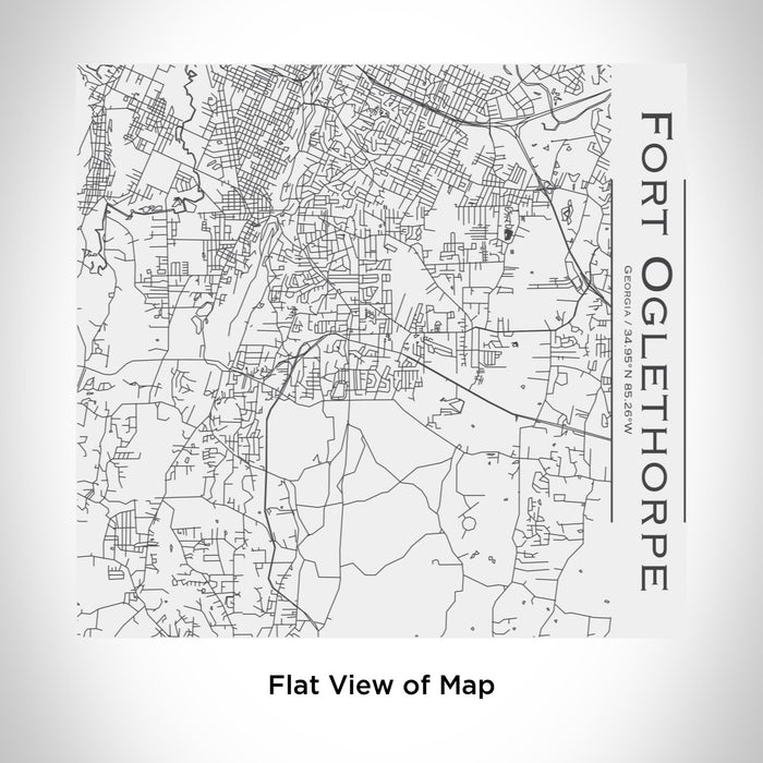 Rendered View of Fort Oglethorpe Georgia Map Engraving on 17oz Stainless Steel Insulated Tumbler in White
