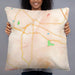 Person holding 22x22 Custom Fort Oglethorpe Georgia Map Throw Pillow in Watercolor