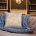 Custom Fort Oglethorpe Georgia Map Throw Pillow in Watercolor on Cream Colored Couch