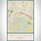 Fort Oglethorpe Georgia Map Print Portrait Orientation in Woodblock Style With Shaded Background