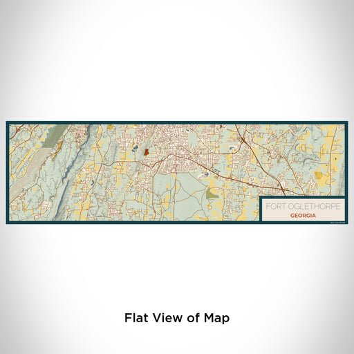 Flat View of Map Custom Fort Oglethorpe Georgia Map Enamel Mug in Woodblock