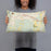 Person holding 20x12 Custom Fort Oglethorpe Georgia Map Throw Pillow in Woodblock