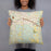 Person holding 18x18 Custom Fort Oglethorpe Georgia Map Throw Pillow in Woodblock