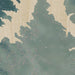 Fort Peck Lake Montana Map Print in Afternoon Style Zoomed In Close Up Showing Details