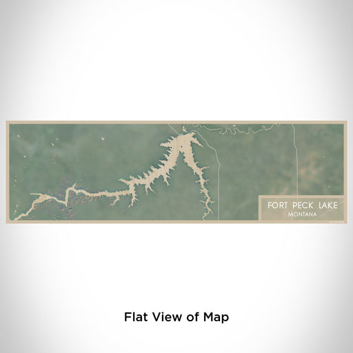 Flat View of Map Custom Fort Peck Lake Montana Map Enamel Mug in Afternoon