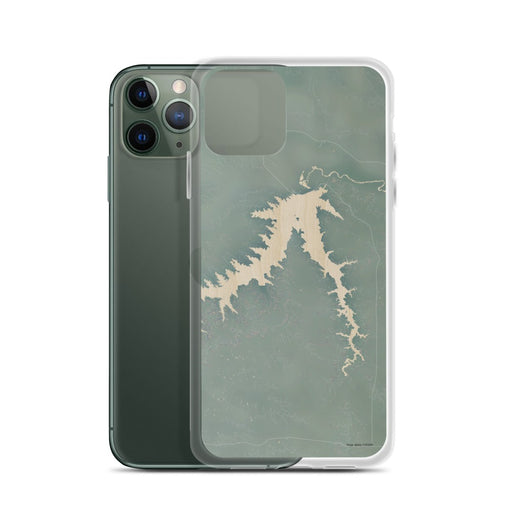 Custom Fort Peck Lake Montana Map Phone Case in Afternoon