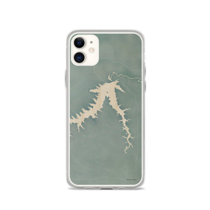 Custom iPhone 11 Fort Peck Lake Montana Map Phone Case in Afternoon