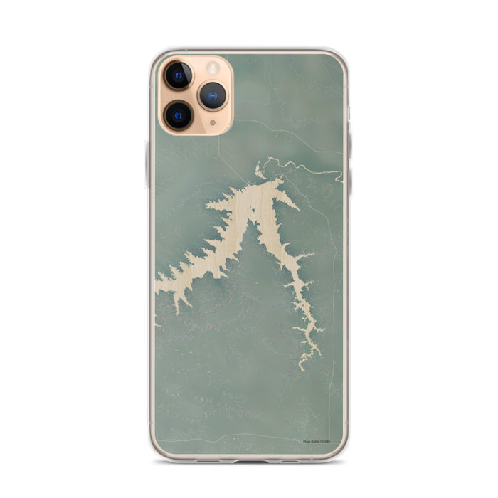 Custom iPhone 11 Pro Max Fort Peck Lake Montana Map Phone Case in Afternoon