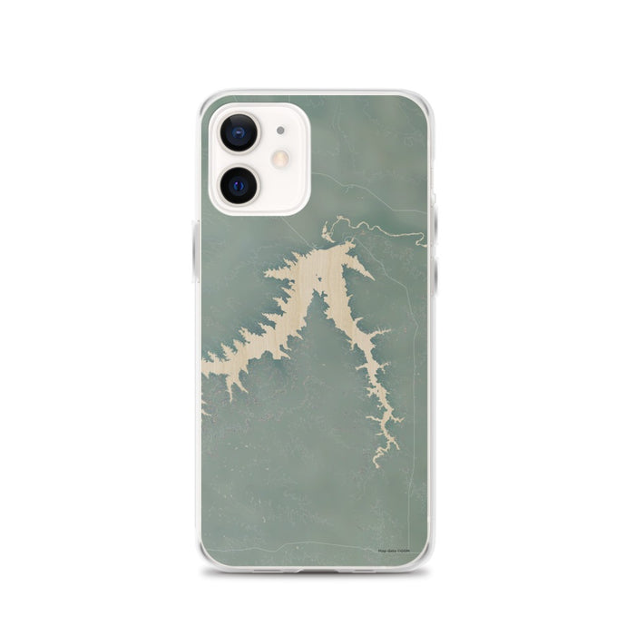 Custom iPhone 12 Fort Peck Lake Montana Map Phone Case in Afternoon