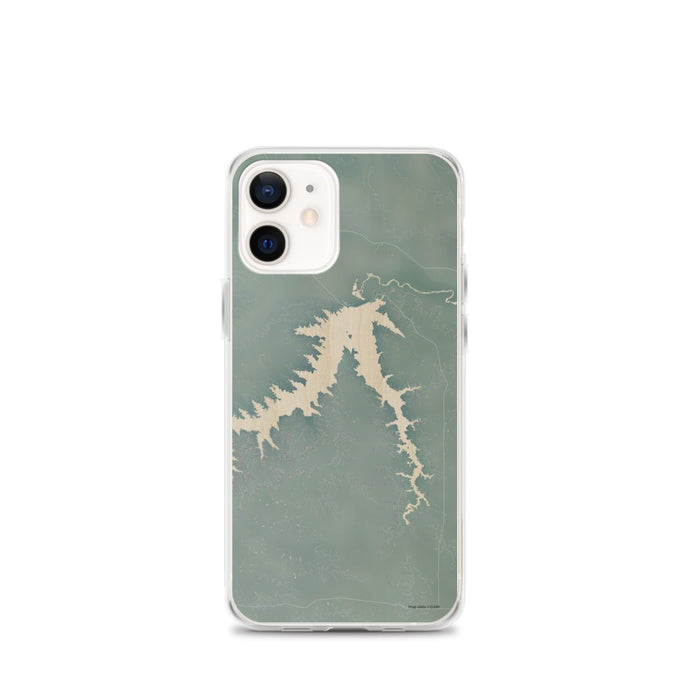 Custom iPhone 12 mini Fort Peck Lake Montana Map Phone Case in Afternoon